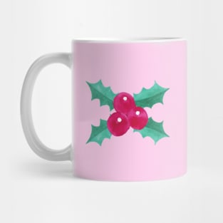 Pink Seasonal Holly Berries Mug